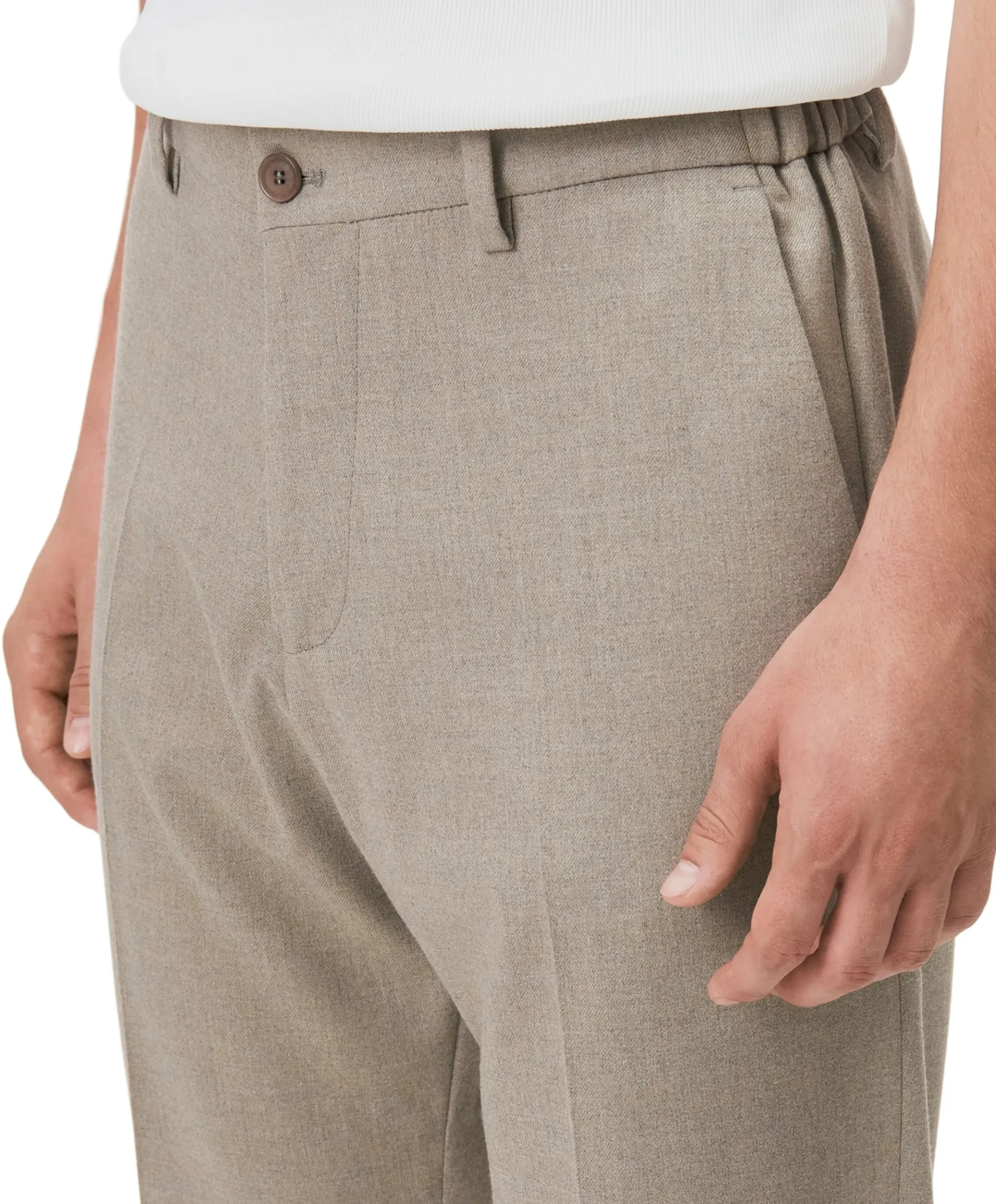 AJEND_RGLR heren pantalon beige
