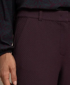 Alexie waffle dames broek bordeaux