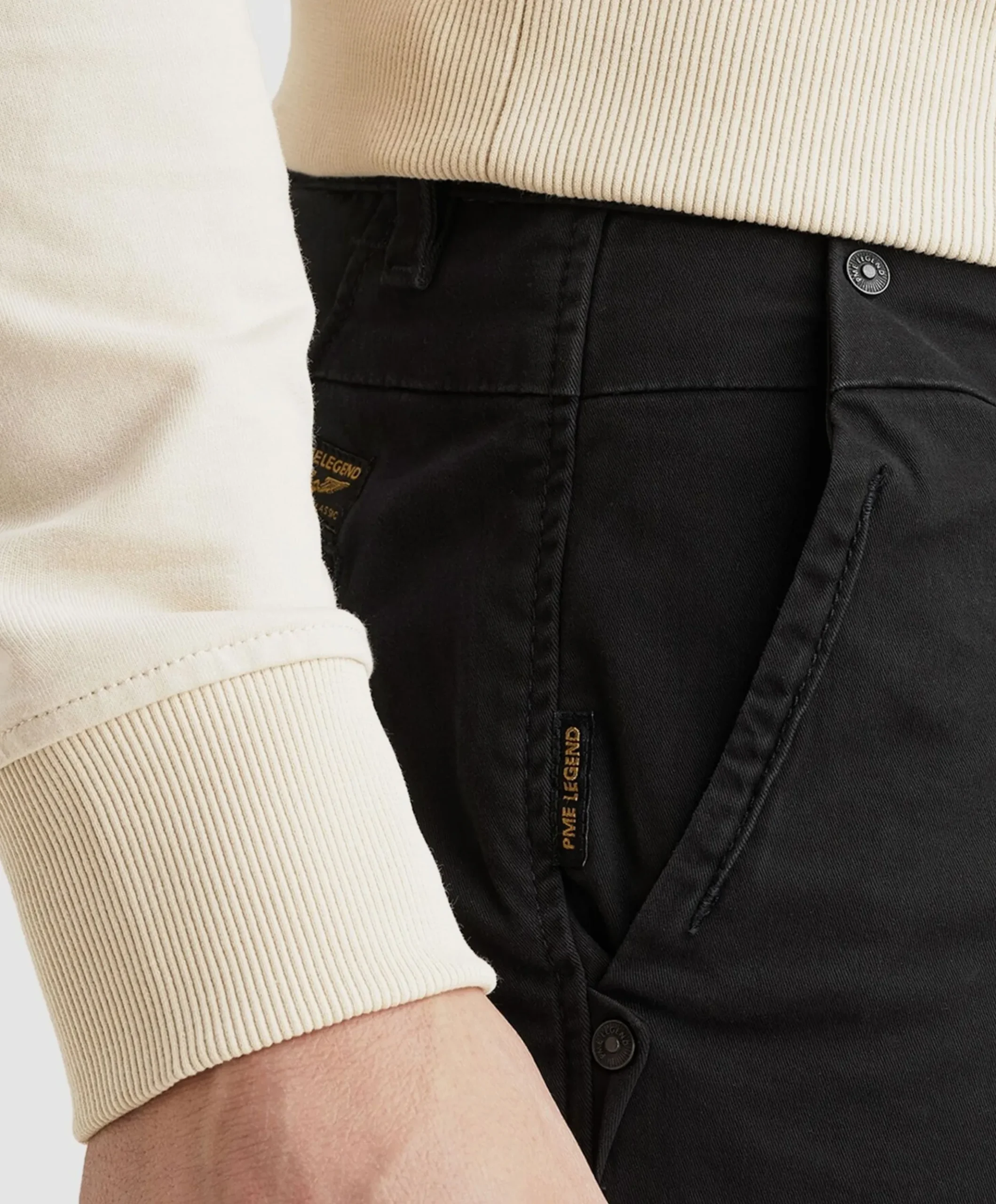 AMERICAN CLASSIC CHINO heren broek zwart