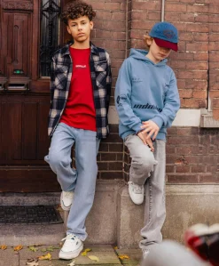 Baggy Straight Fit jongens jeans blauw