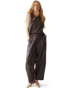 Balloon Soft faux leather dames broek bruin