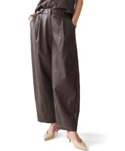 Balloon Soft faux leather dames broek bruin