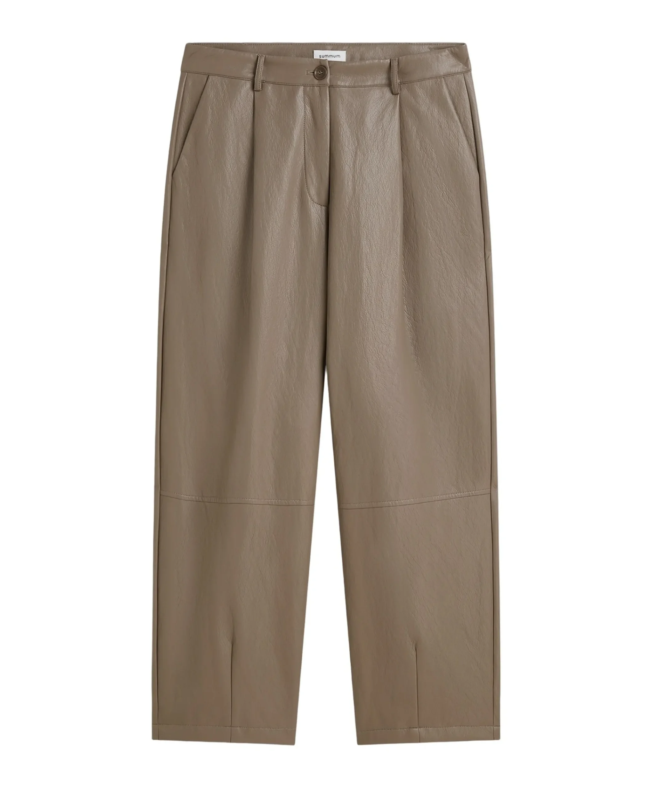 Balloon trouser Soft faux leather dames broek beige