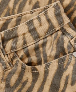 Barrel Fit Animal meisjes jeans beige
