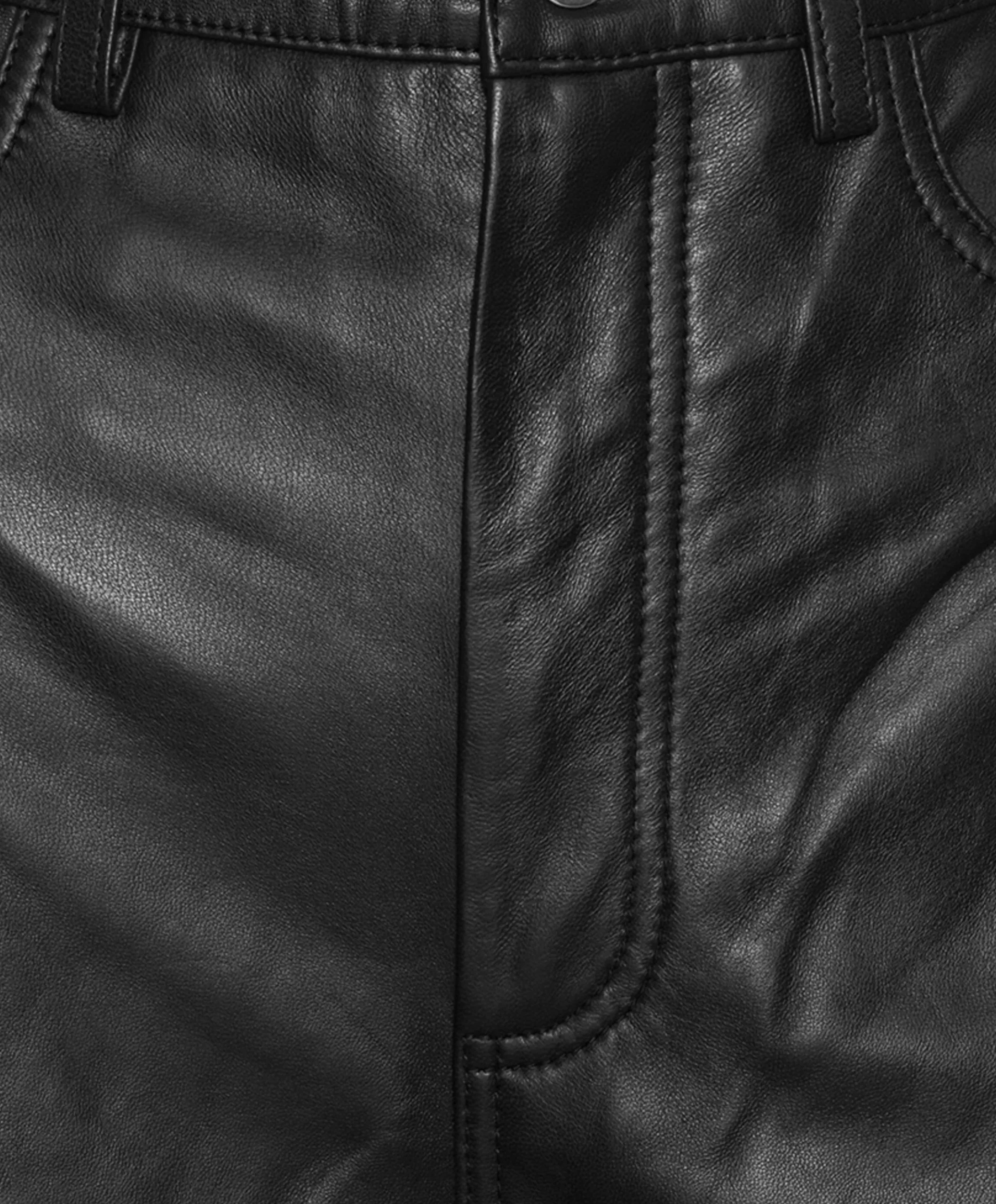 Barrel Leg Leather Pants dames broek zwart