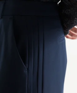BERRA wb 403 extra wide leg long contrast ch dames broek blauw