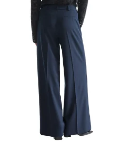 BERRA wb 403 extra wide leg long contrast ch dames broek blauw