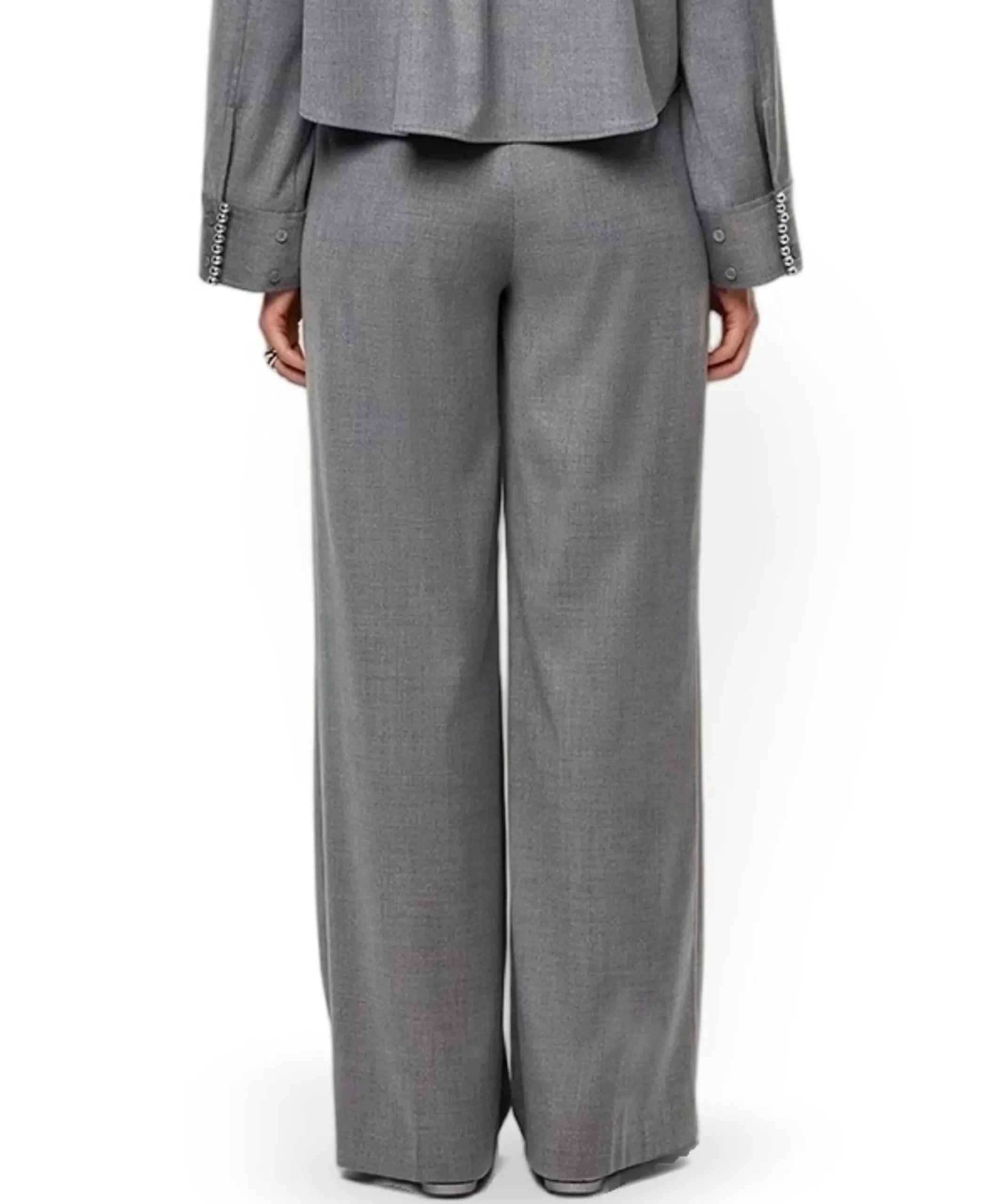 Biaxa pleated dames broek grijs