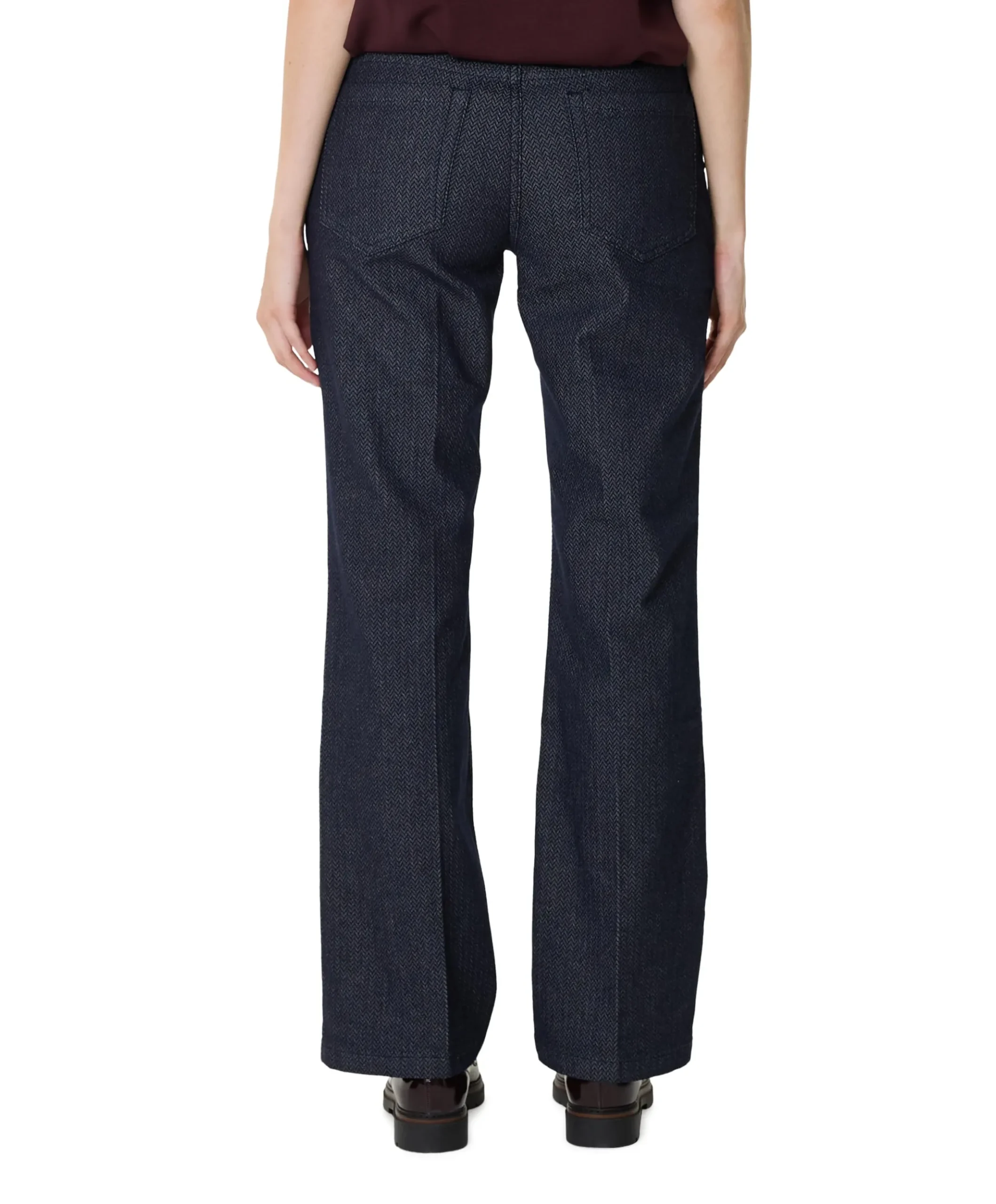 Bibette herringbone dames broek blauw