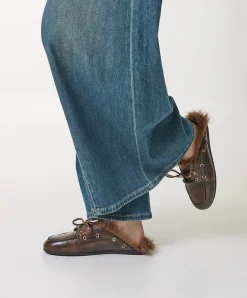 Boat Loafer Mule dames clogs bruin