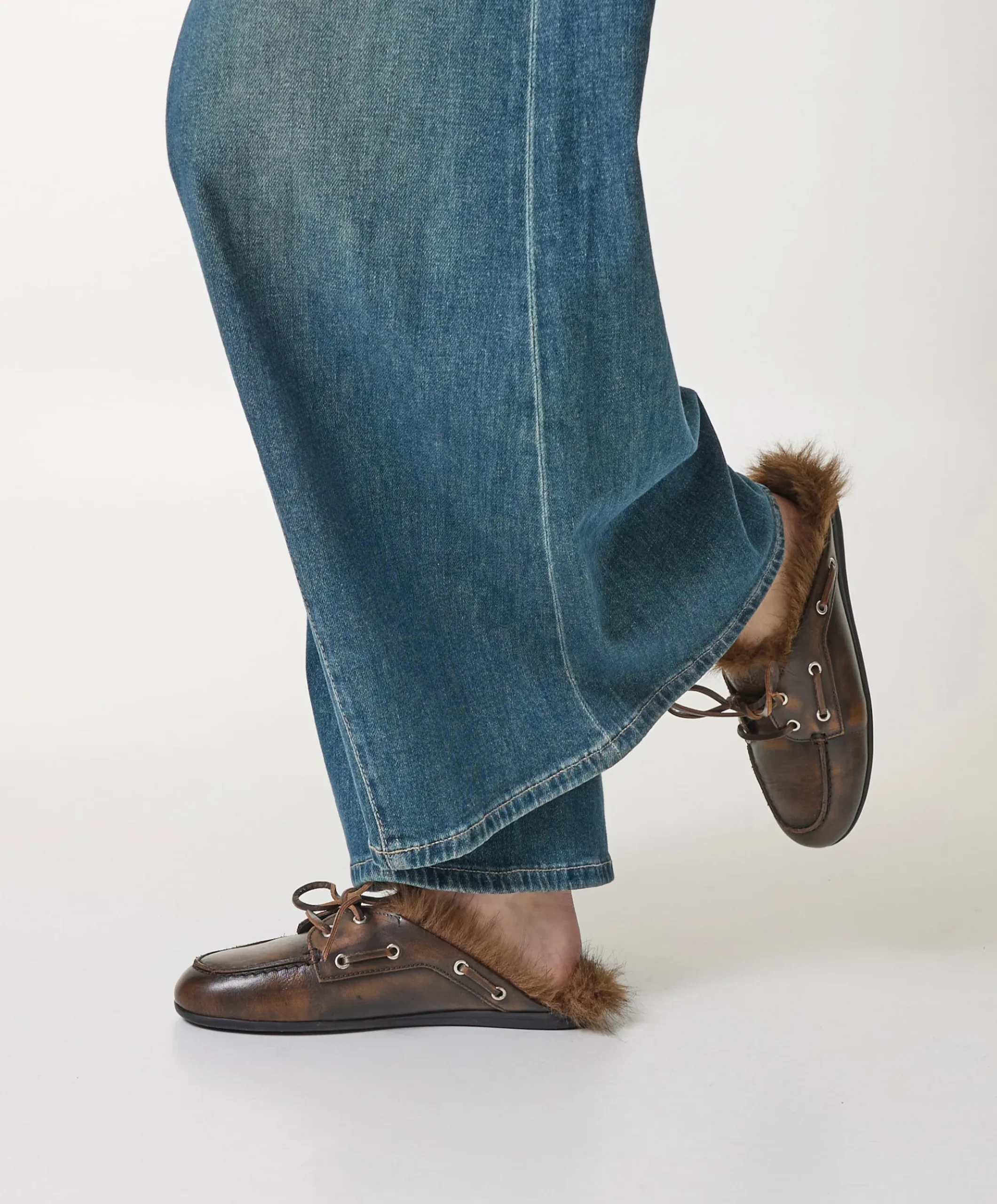 Boat Loafer Mule dames clogs bruin