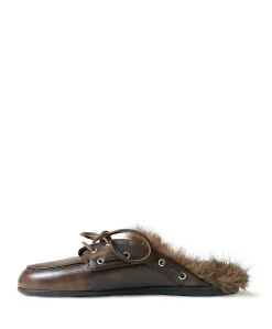 Boat Loafer Mule dames clogs bruin