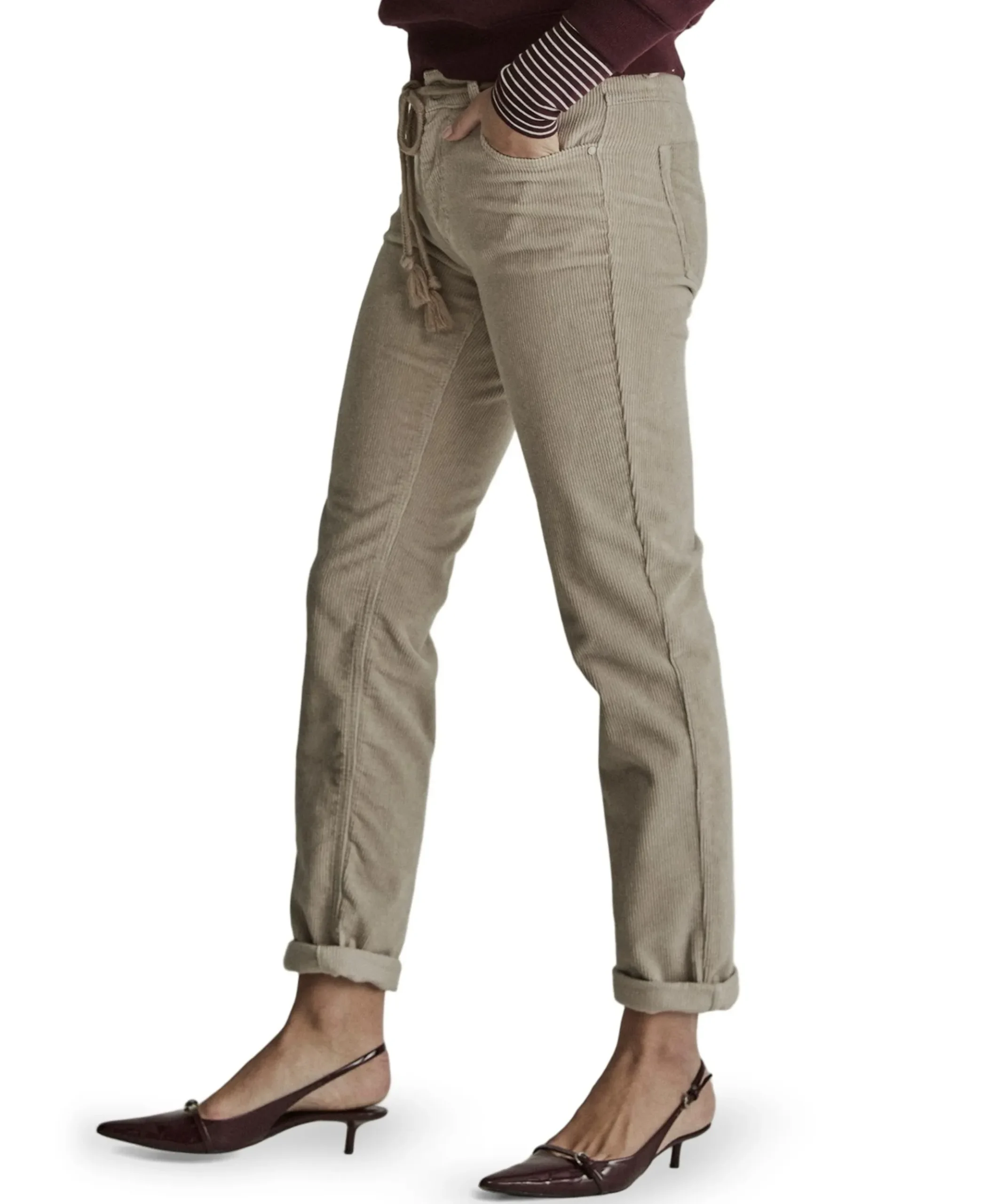 Bobby - Vintage Corduroy - 001 - Bl dames broek ecru
