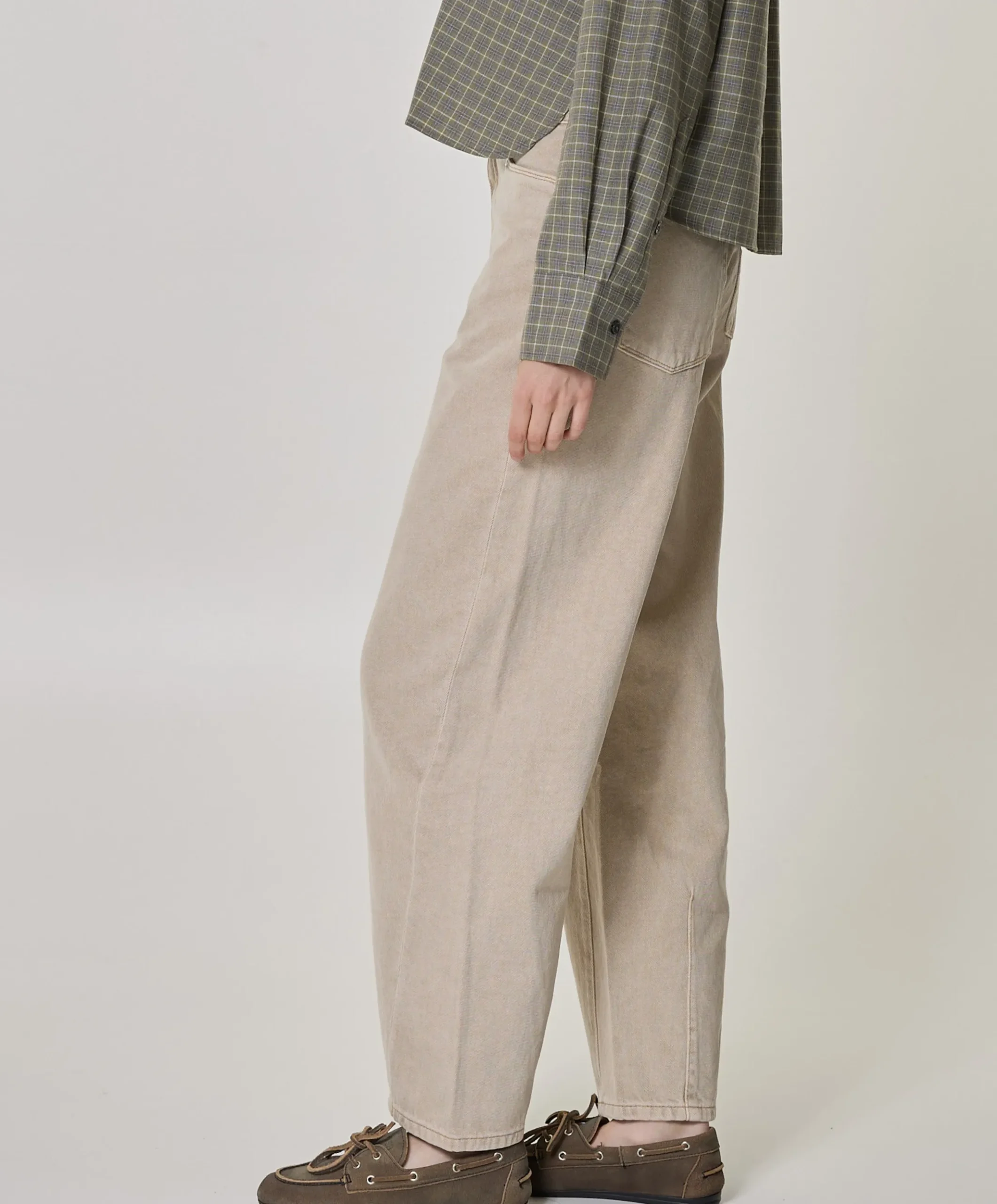 Brave barrel leg dames jeans beige