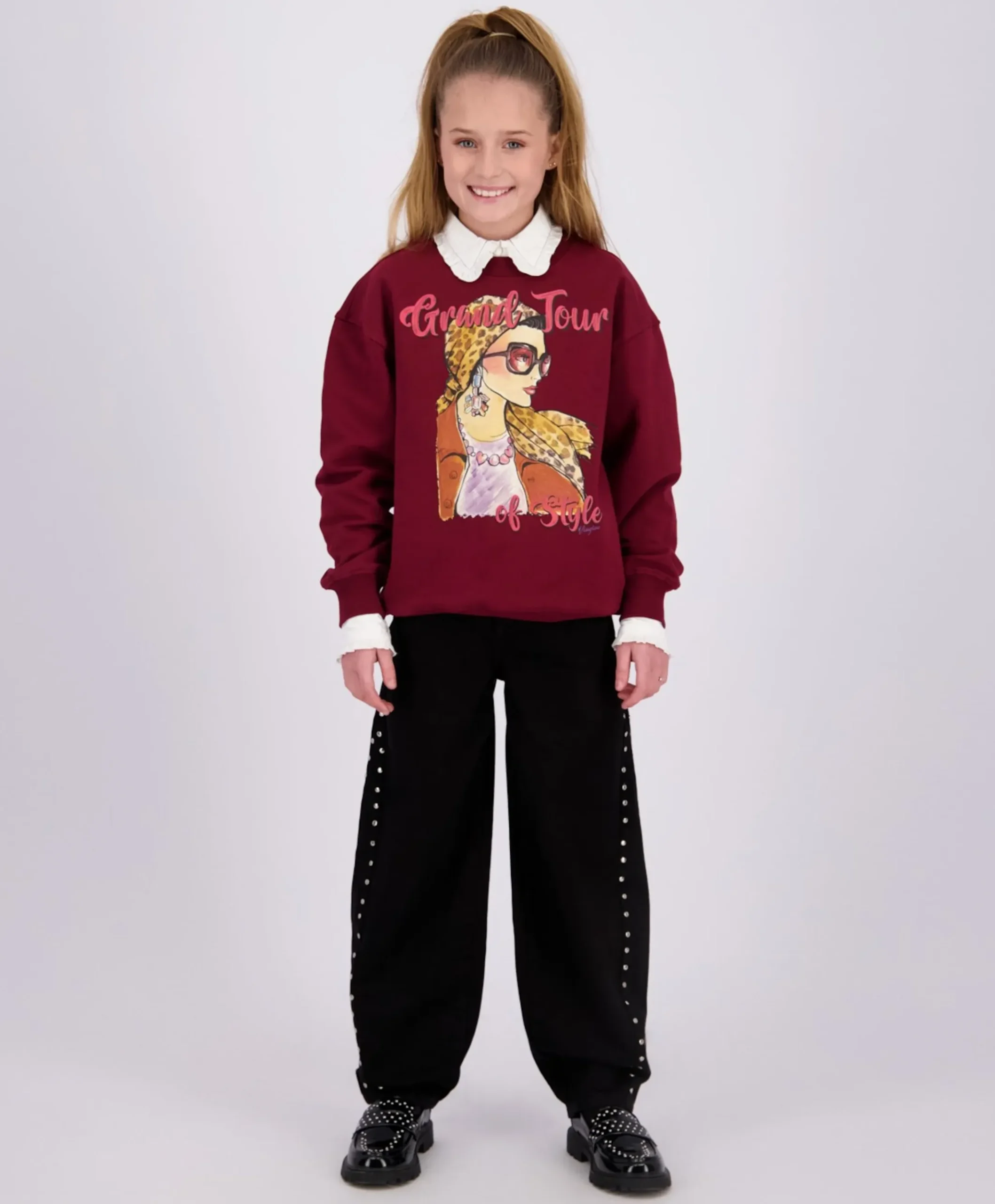 Camilla Stud meisjes jeans zwart