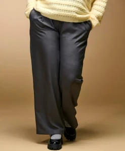 CARLINDA HW STR MEL TLR dames broek grijs