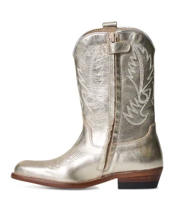 Country cuero meisjes laarzen goud