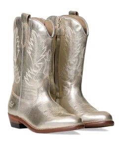 Country cuero meisjes laarzen goud