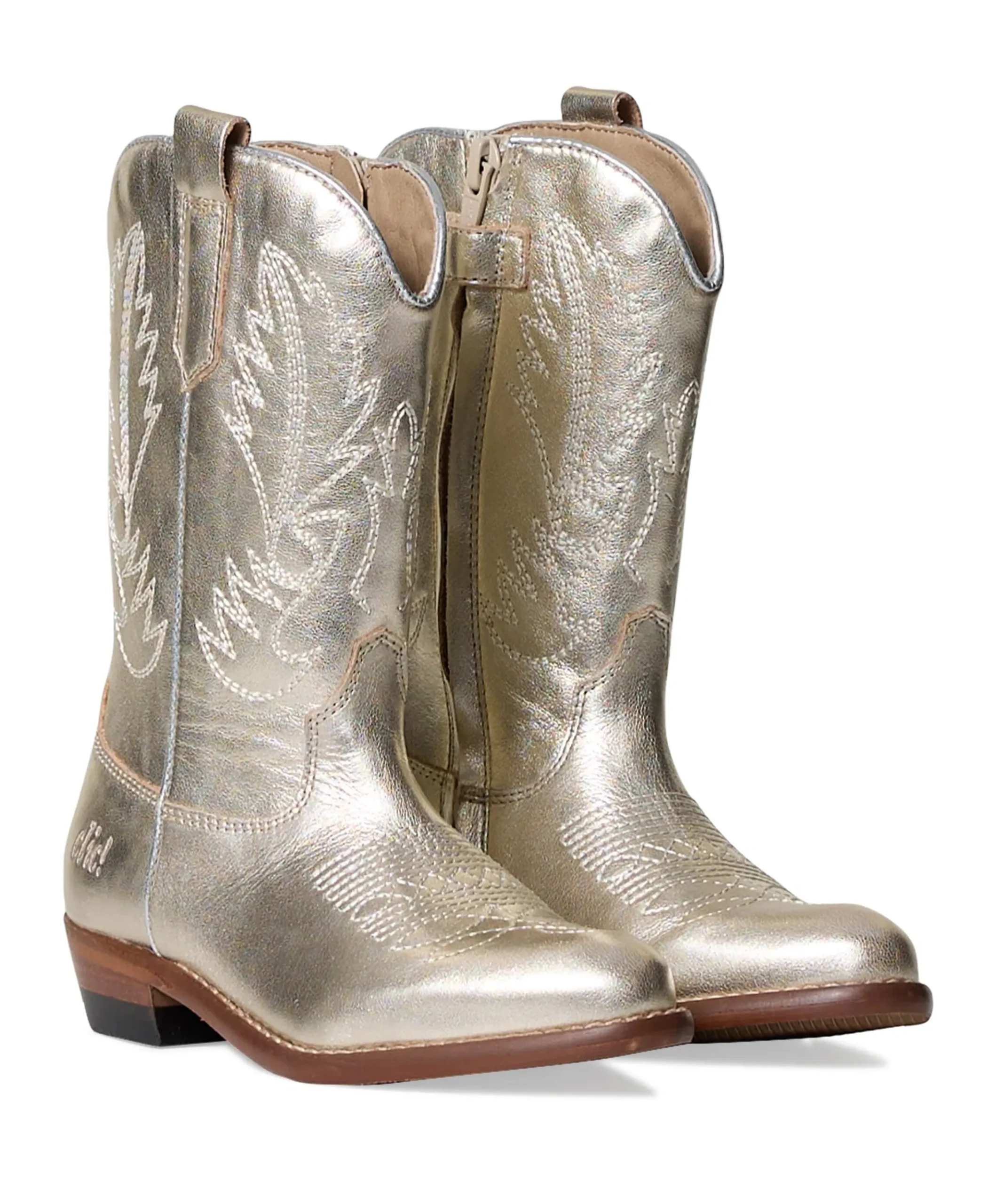 Country cuero meisjes laarzen goud