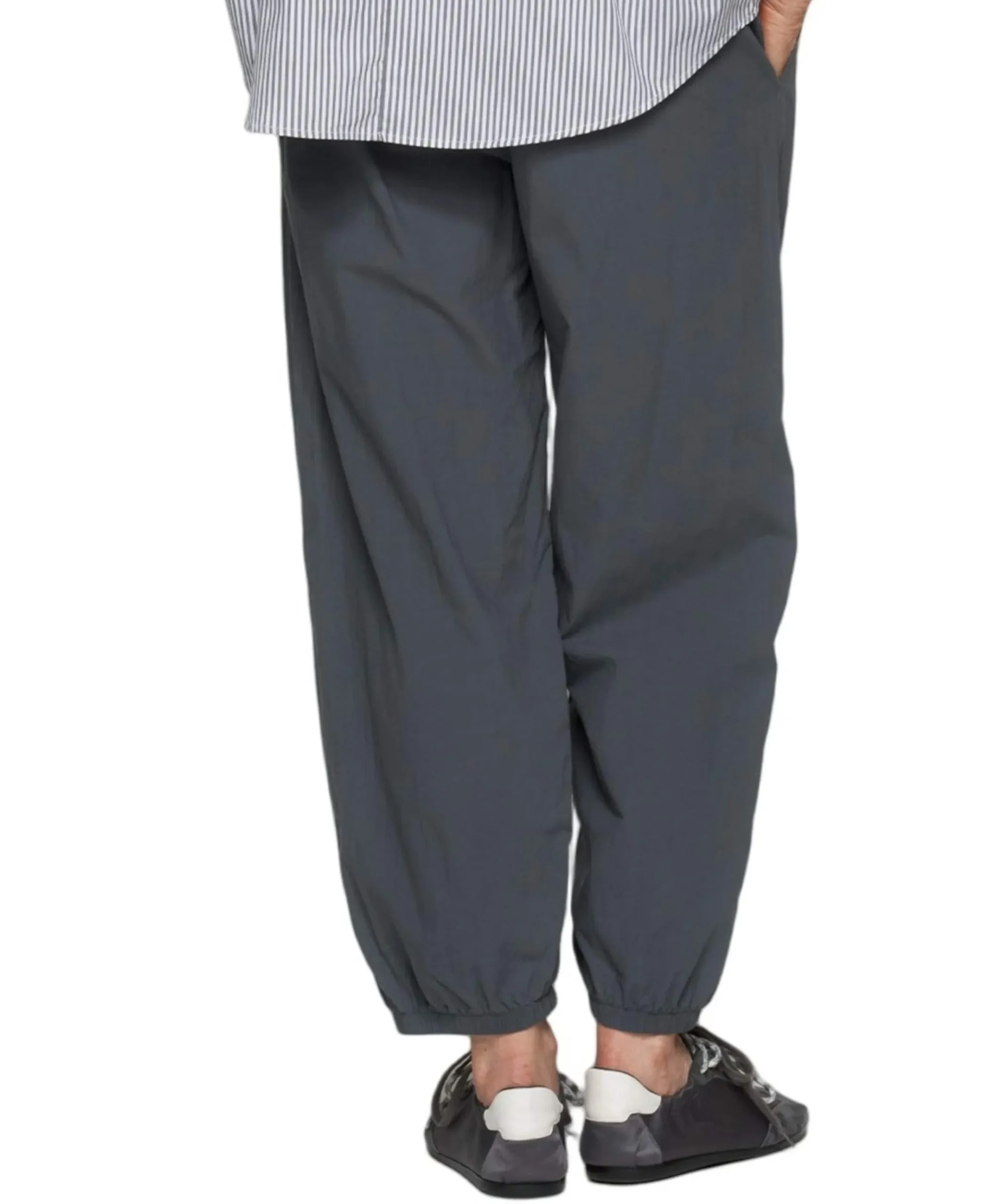 crinkle jogger dames broek grijs
