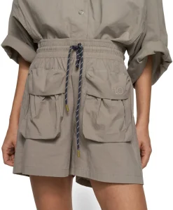 crinkle utility dames korte broek grijs