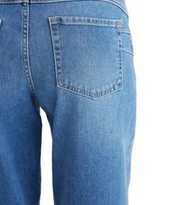 cropped balloon jeans dames jeans blauw