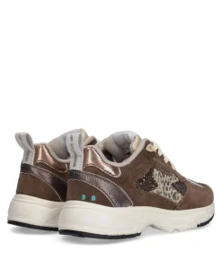 Daan Dash meisjes sneakers bruin