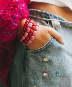 Dames armband rood