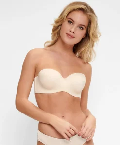 Dames bh strapless beige