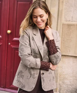 Dames blazer bruin