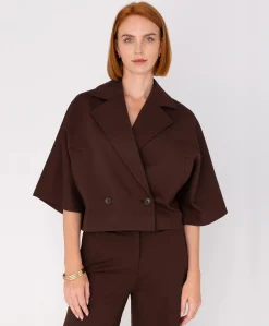 Dames blazer bruin