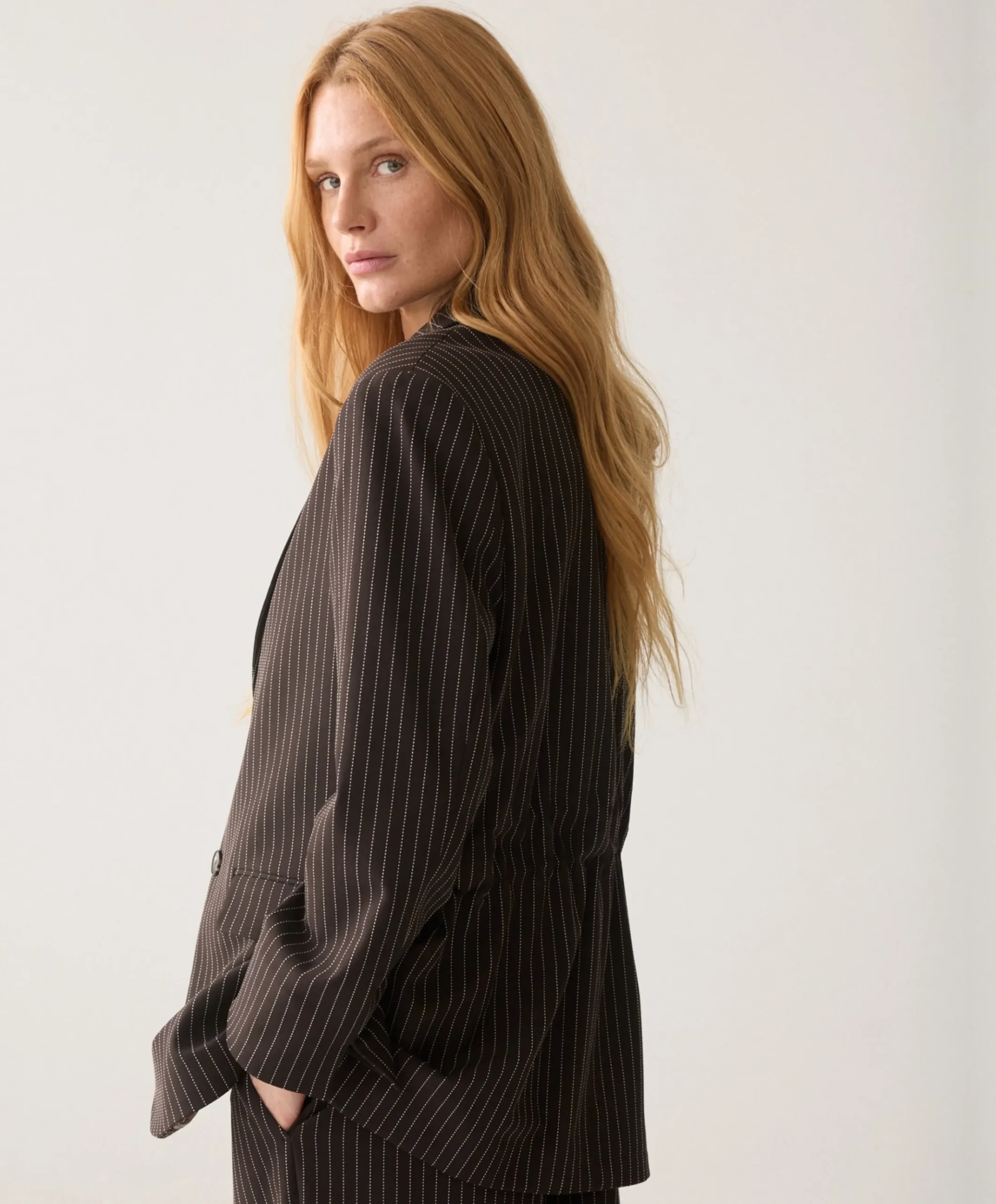 Dames blazer bruin