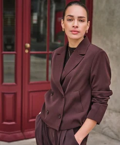 Dames blazer bruin
