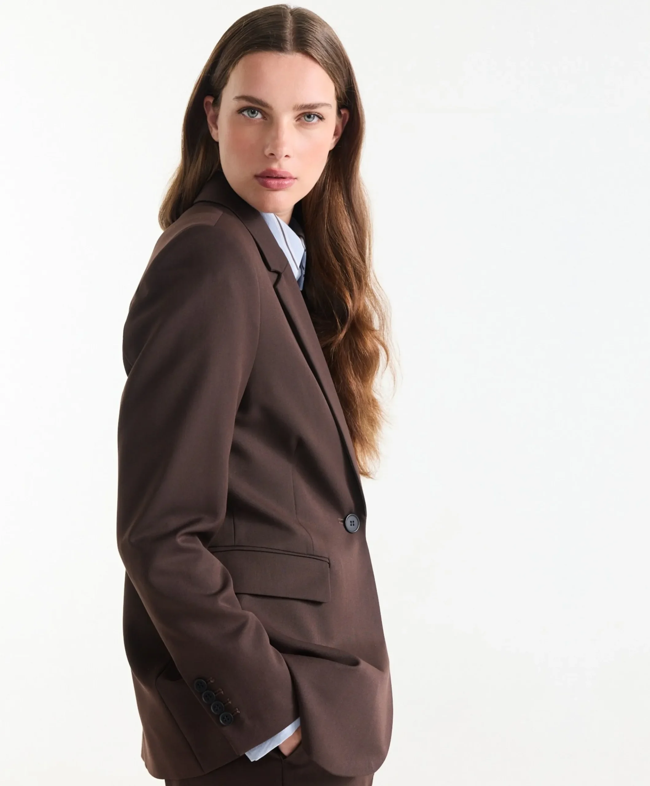 Dames blazer bruin