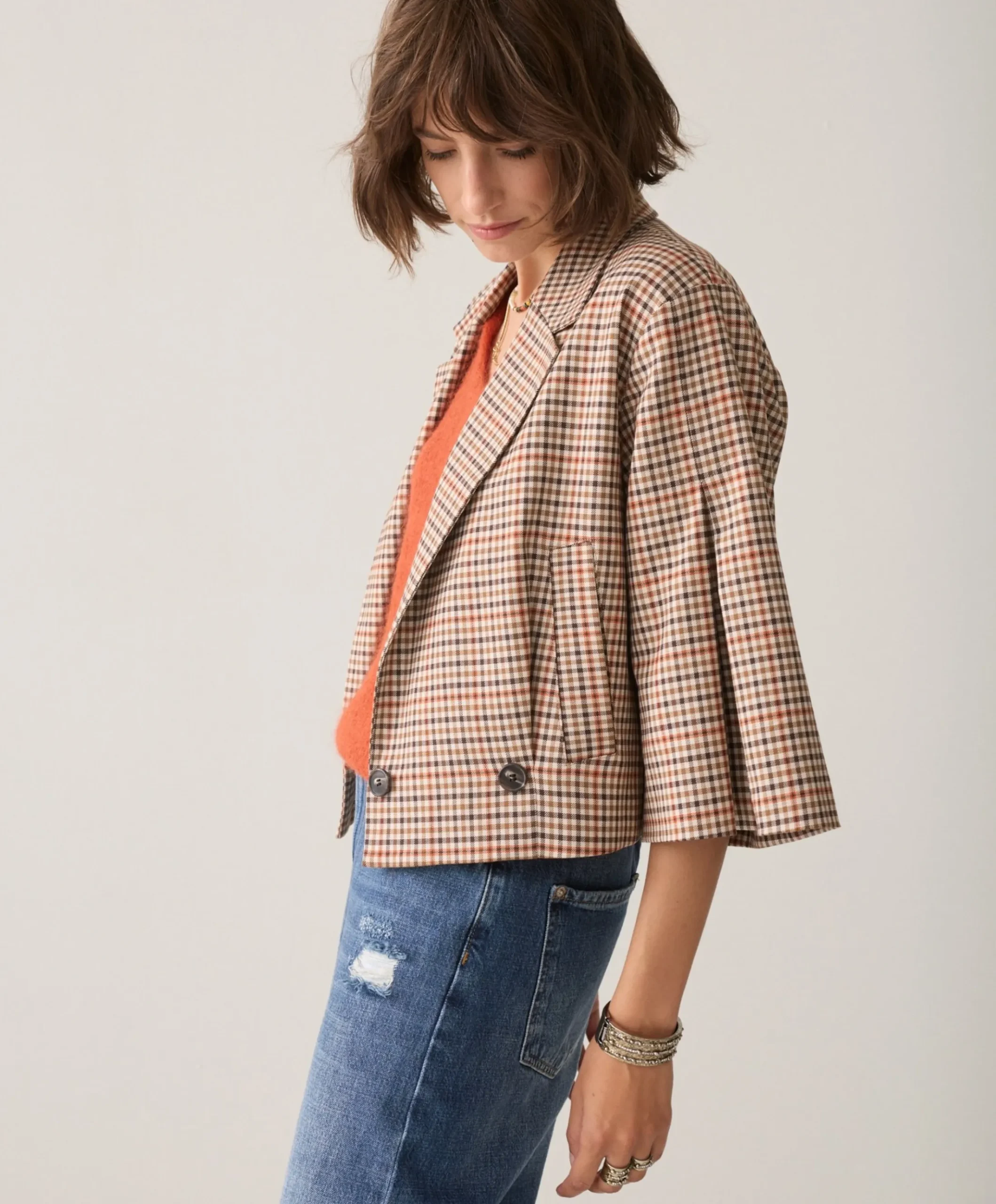 Dames blazer bruin
