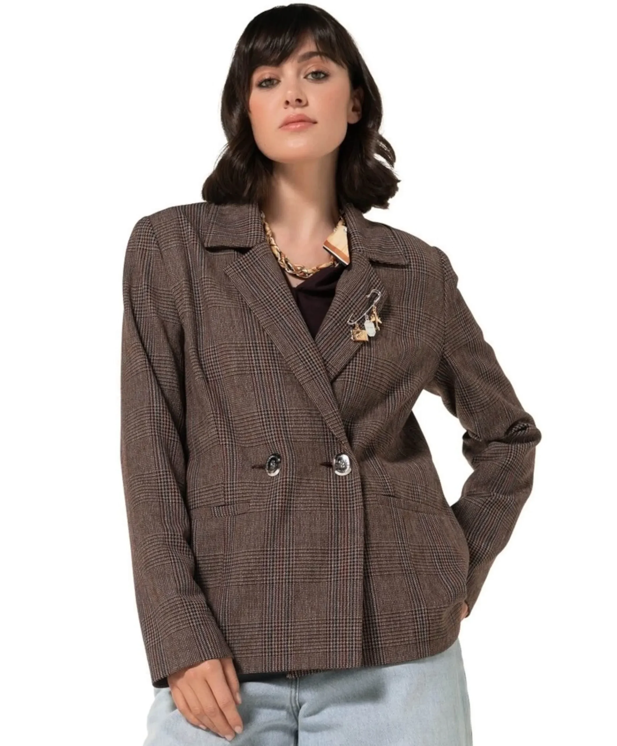 Dames blazer bruin
