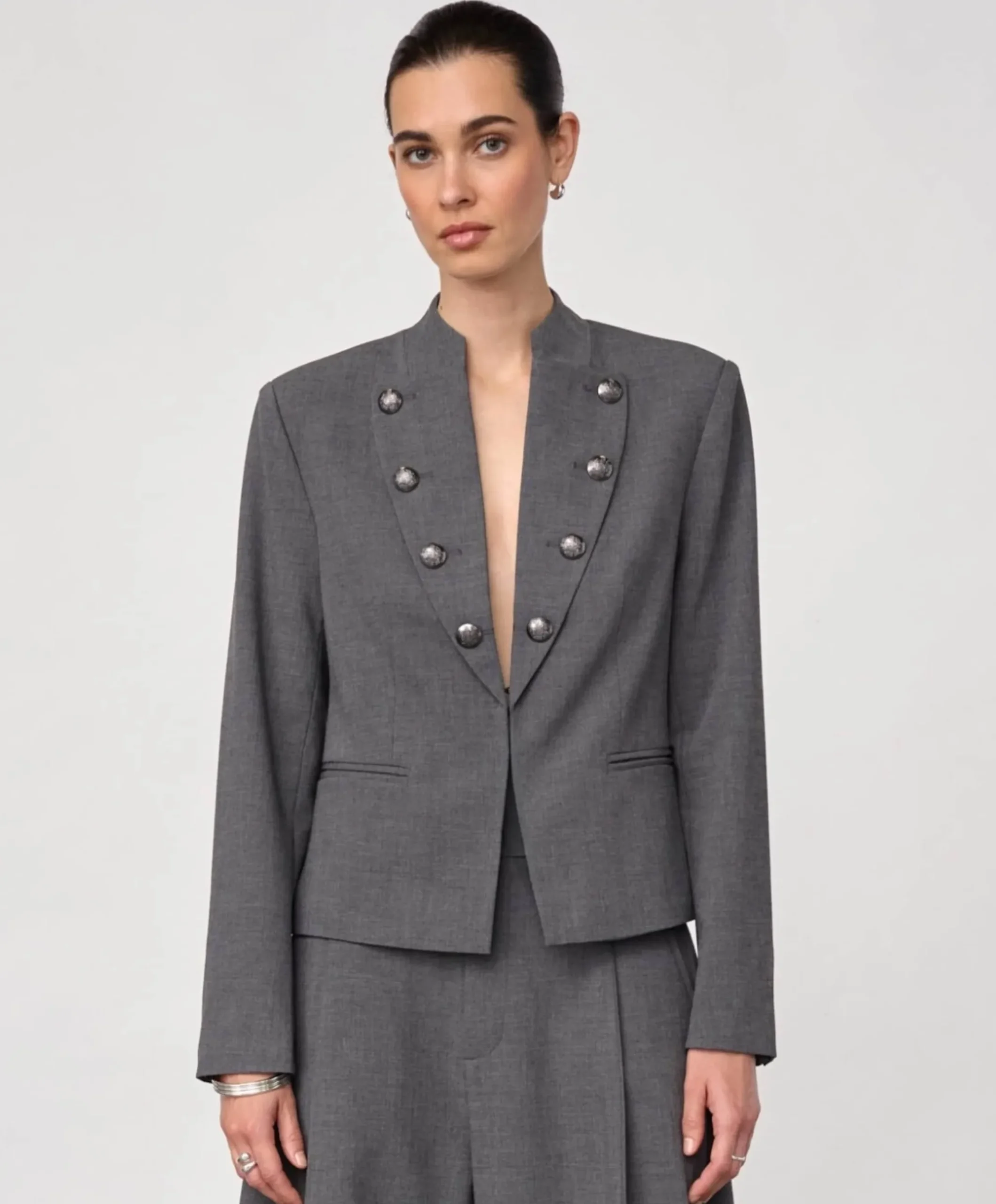 Dames blazer grijs