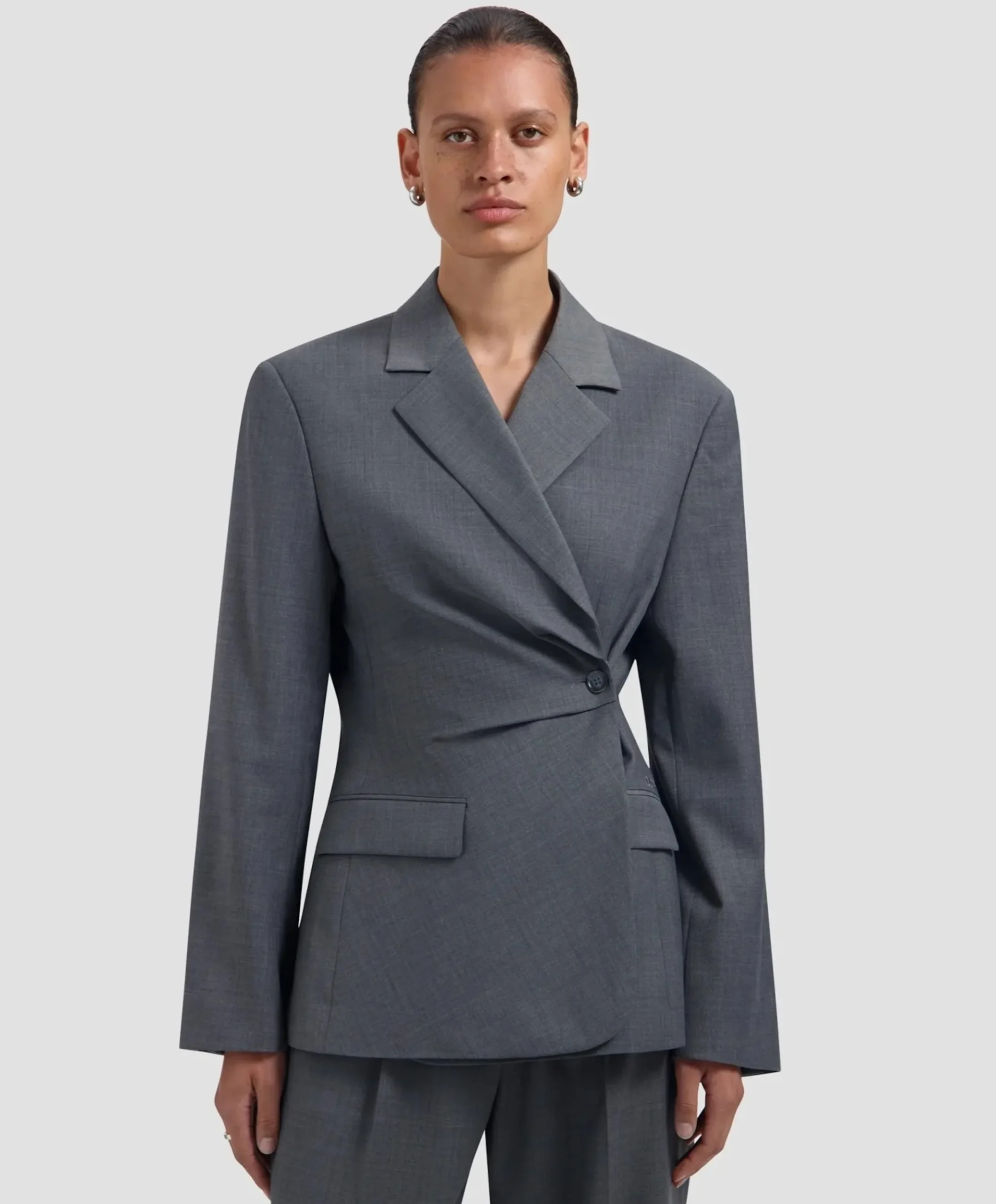 Dames blazer grijs