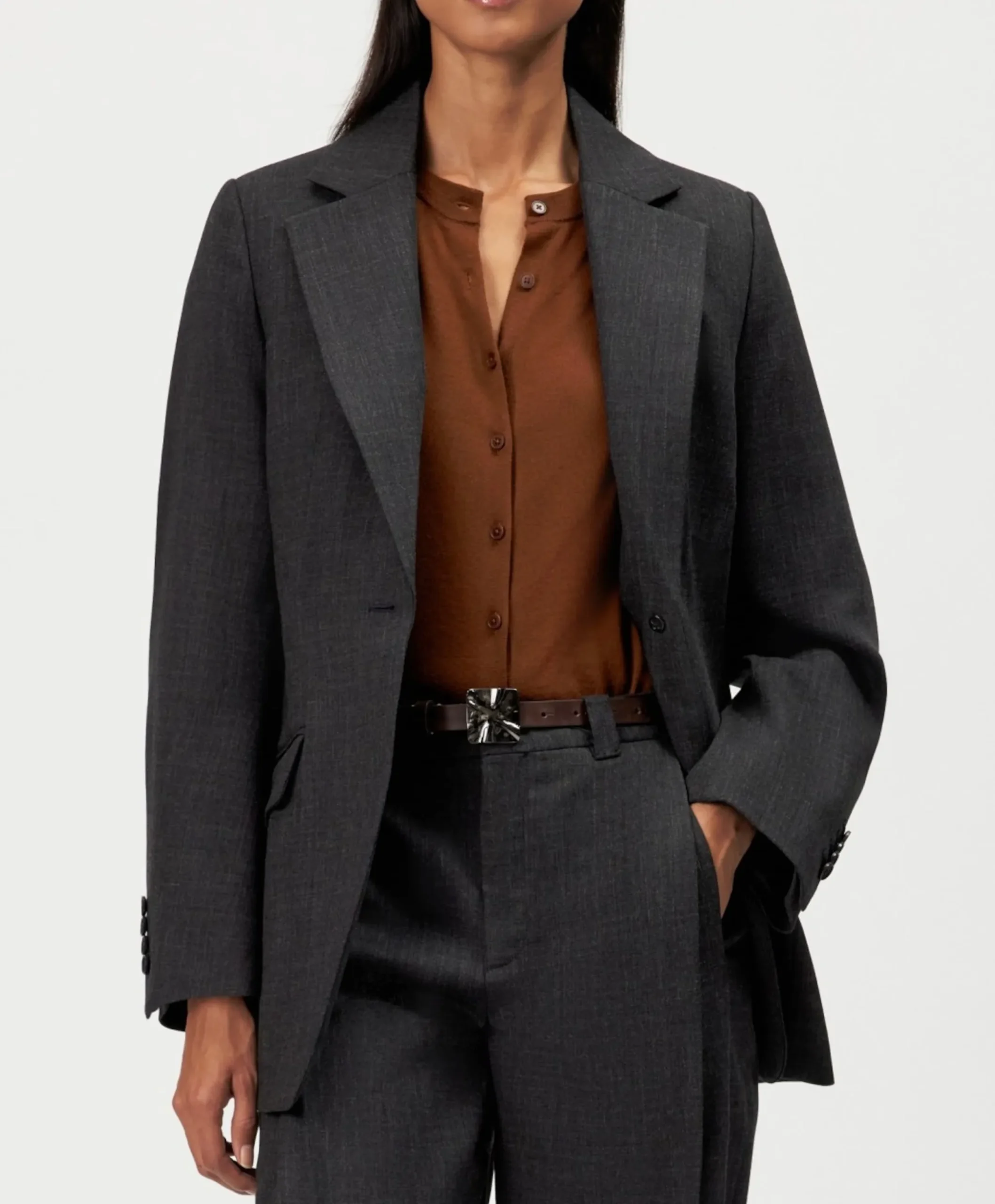 Dames blazer grijs