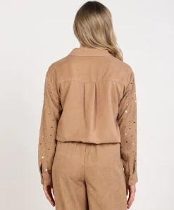 Dames blouse beige