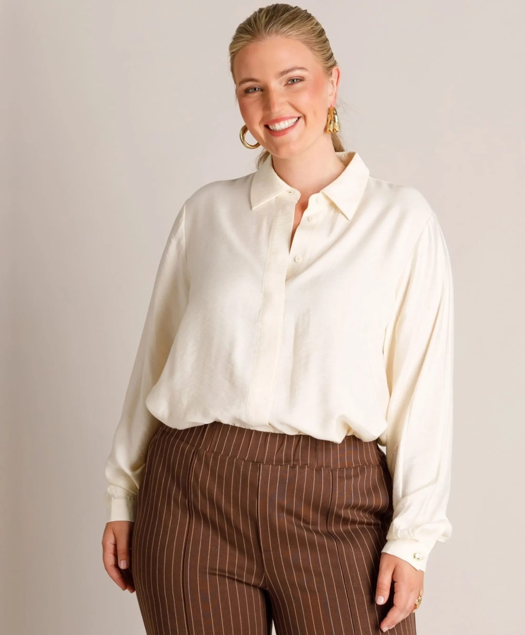 Dames blouse beige