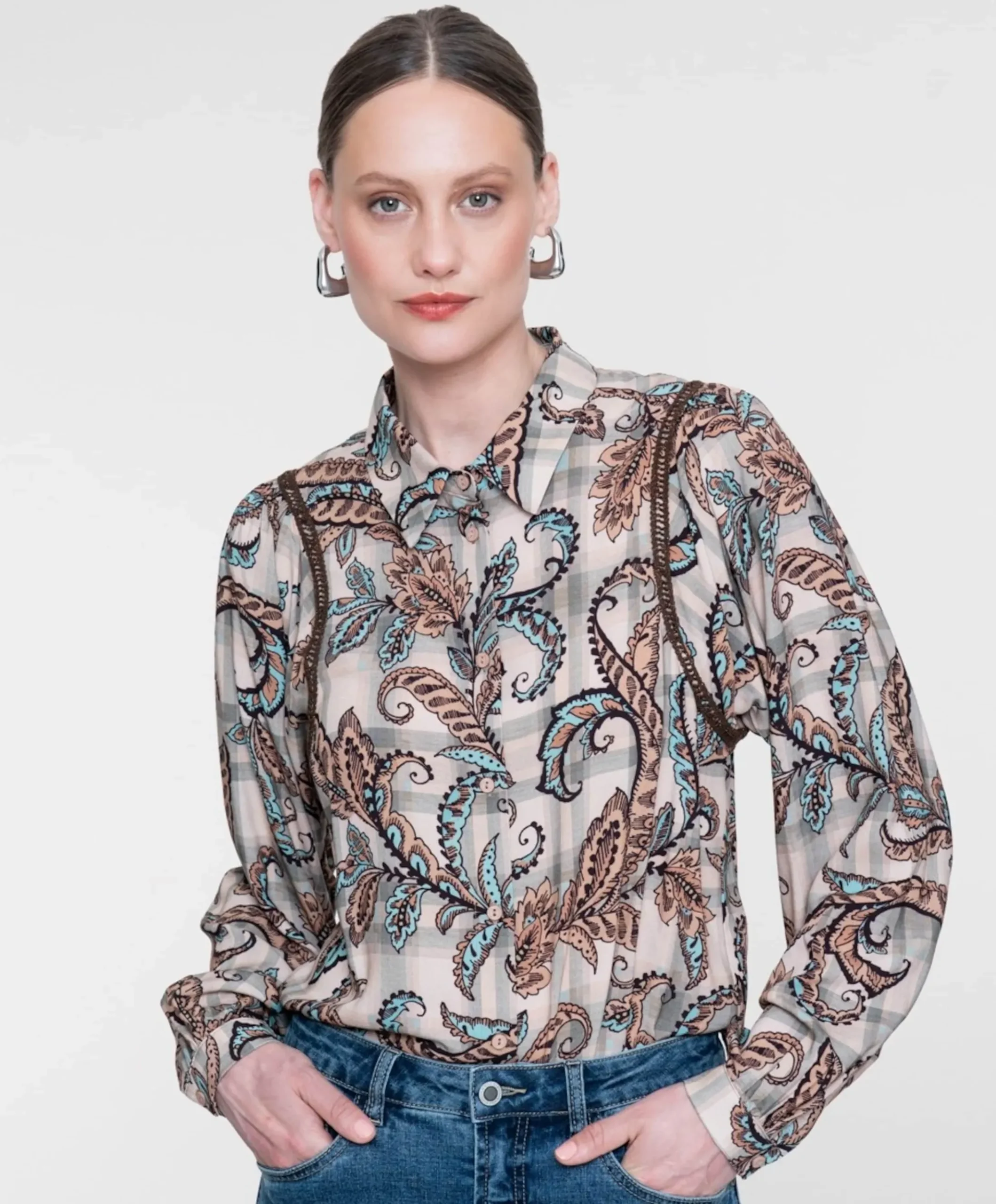 Dames blouse beige