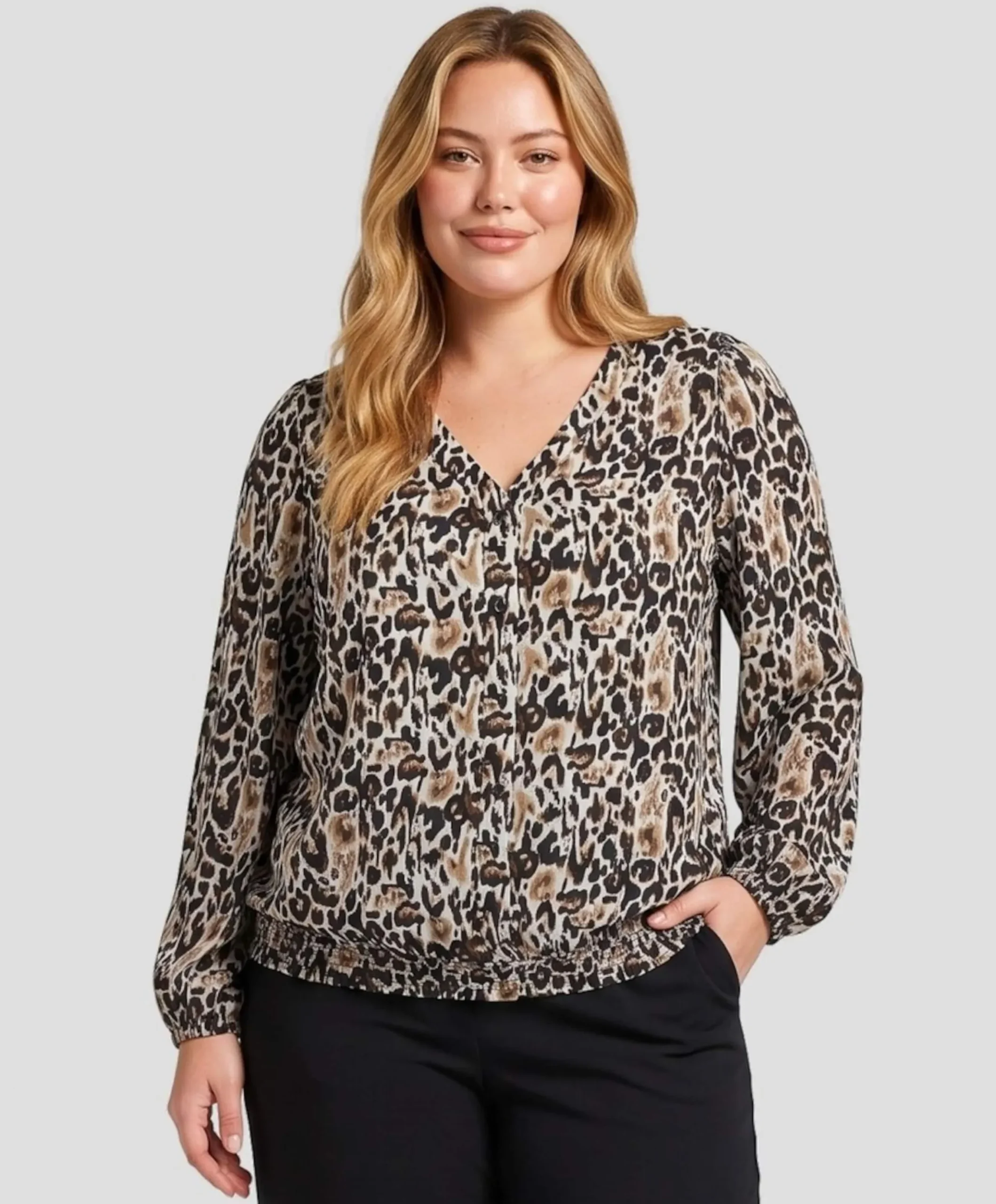 Dames blouse beige