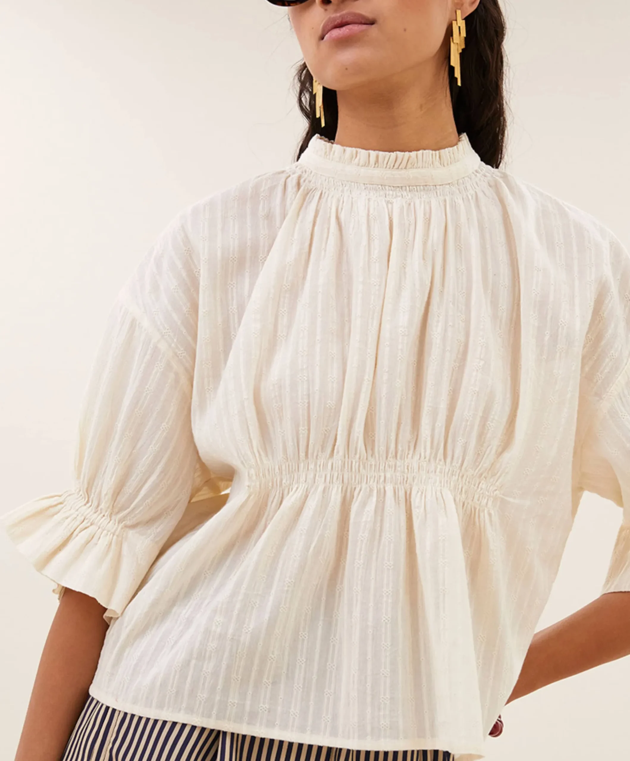 Dames blouse beige