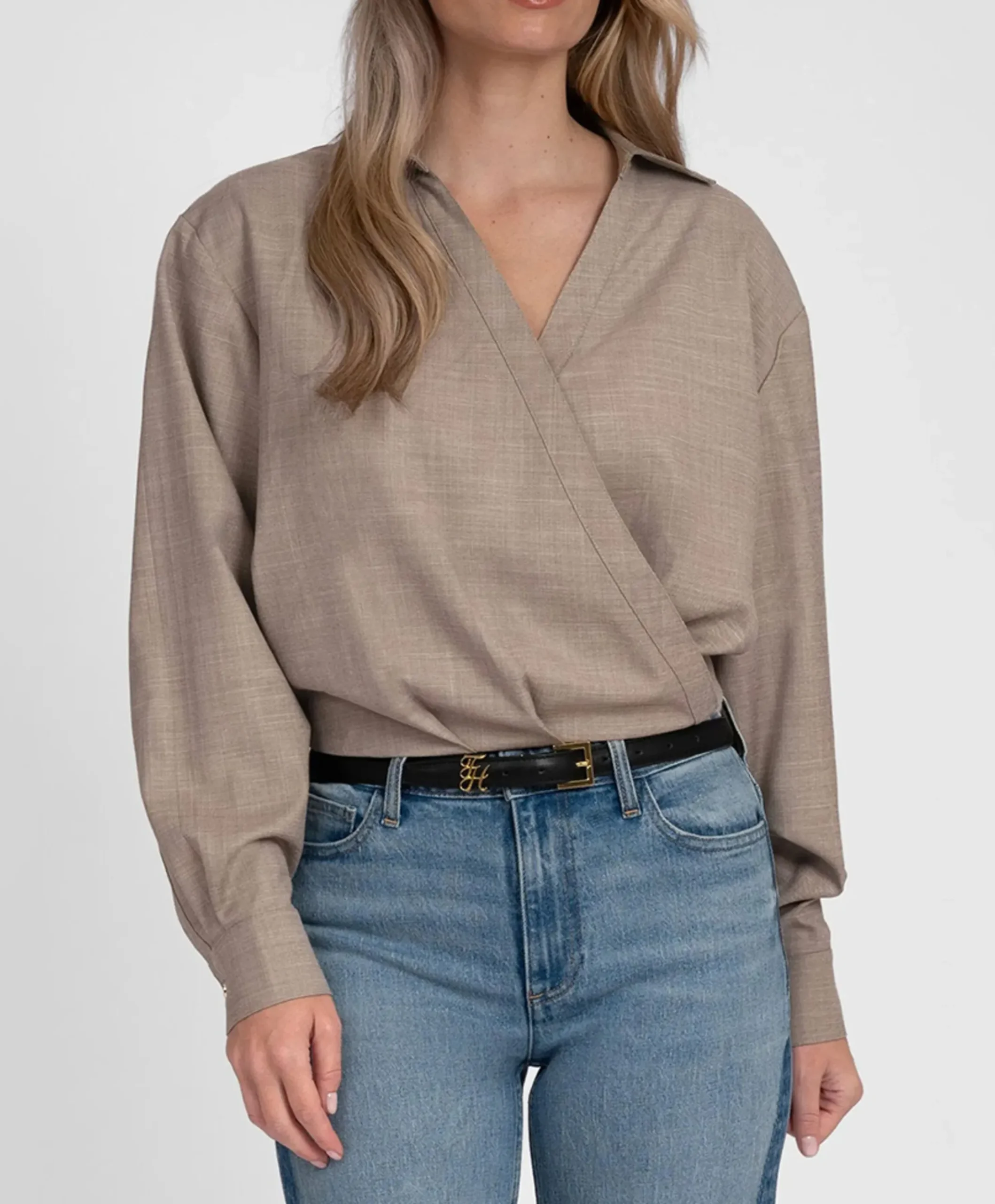 Dames blouse beige