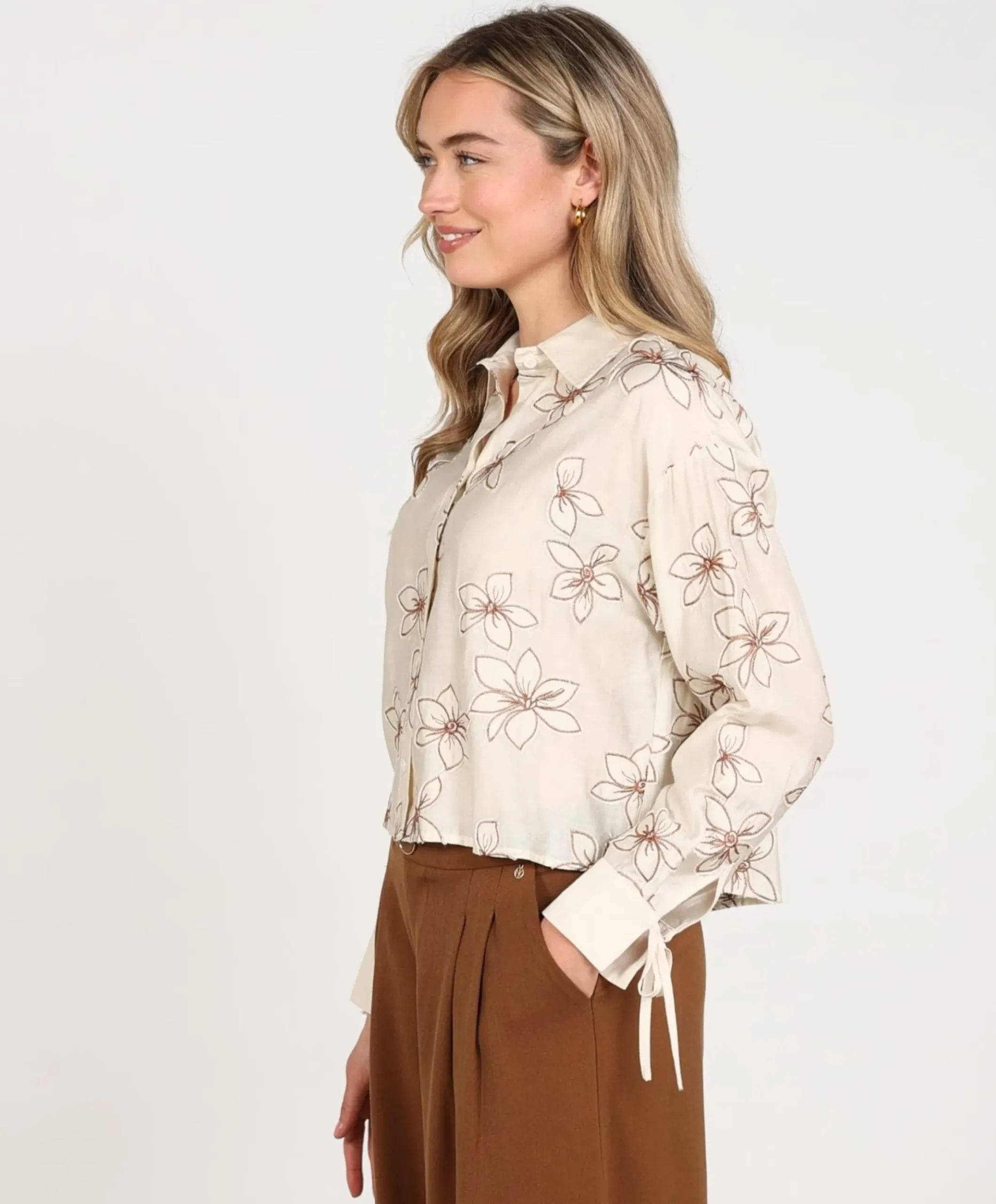 Dames blouse beige