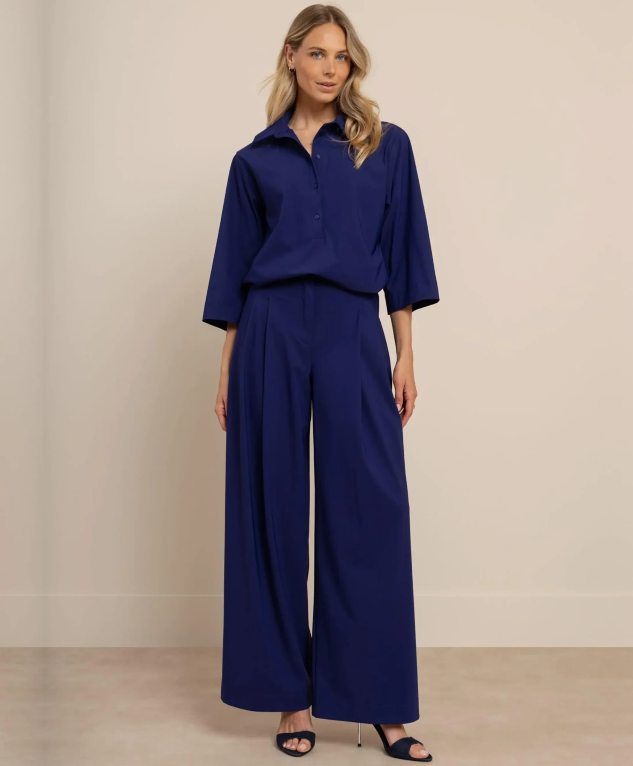 Dames blouse blauw