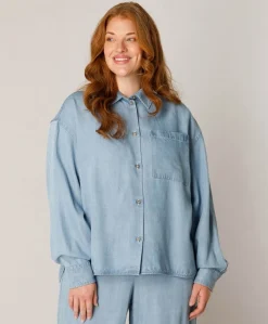Dames blouse blauw