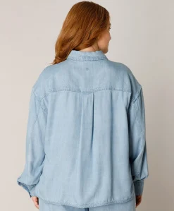 Dames blouse blauw