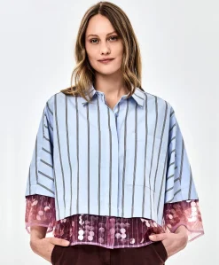 Dames blouse blauw